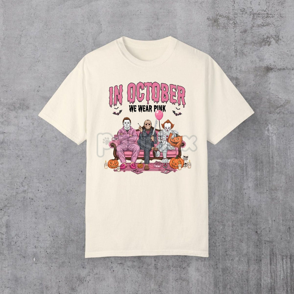 In October We Wear Pink Halloween Graphic T-Shirt