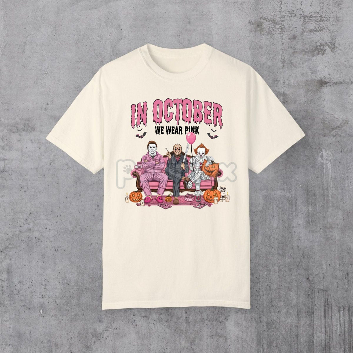 In October We Wear Pink Halloween Graphic T-Shirt